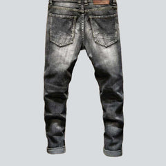 Dark grey men torn jeans