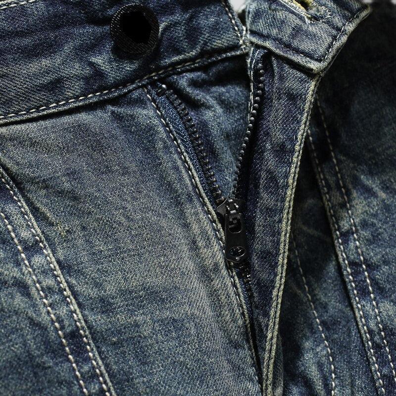 Distressed vintage men denim shorts