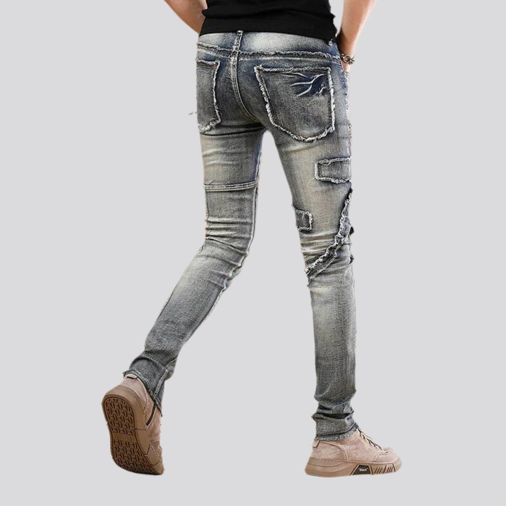 Mid-waist vintage riding jeans