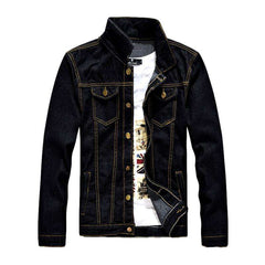 Exposed seams men denim jacket