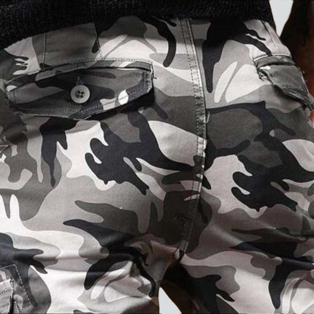 Camouflage print cargo men jeans