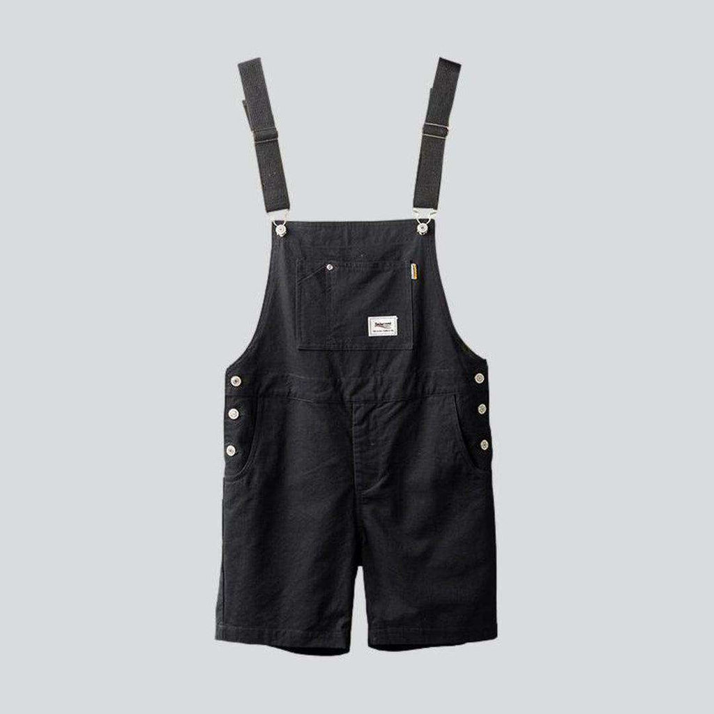 Color denim men overall shorts