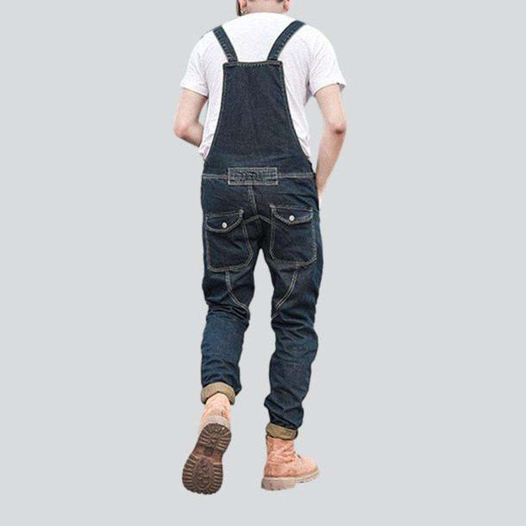 Dunkel gewaschener Jeans-Jumpsuit für Herren