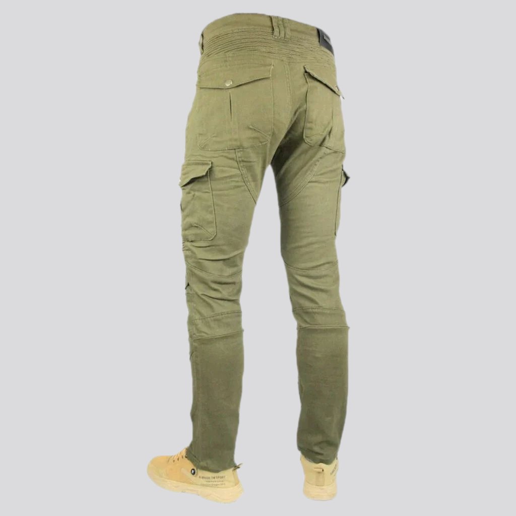 Cargo biker men denim pants