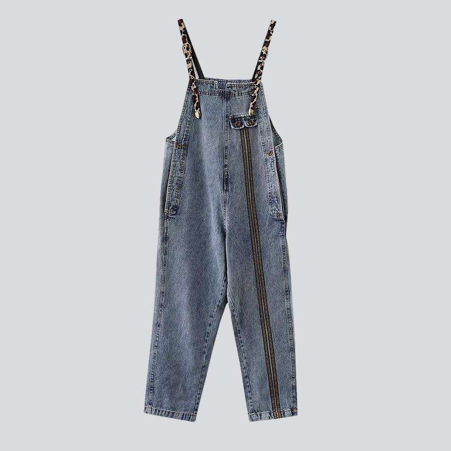 Jeans-Overall mit Linienstickerei für Damen