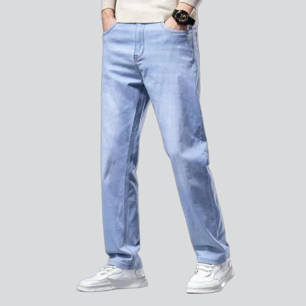 Thin straight-fit jeans for men