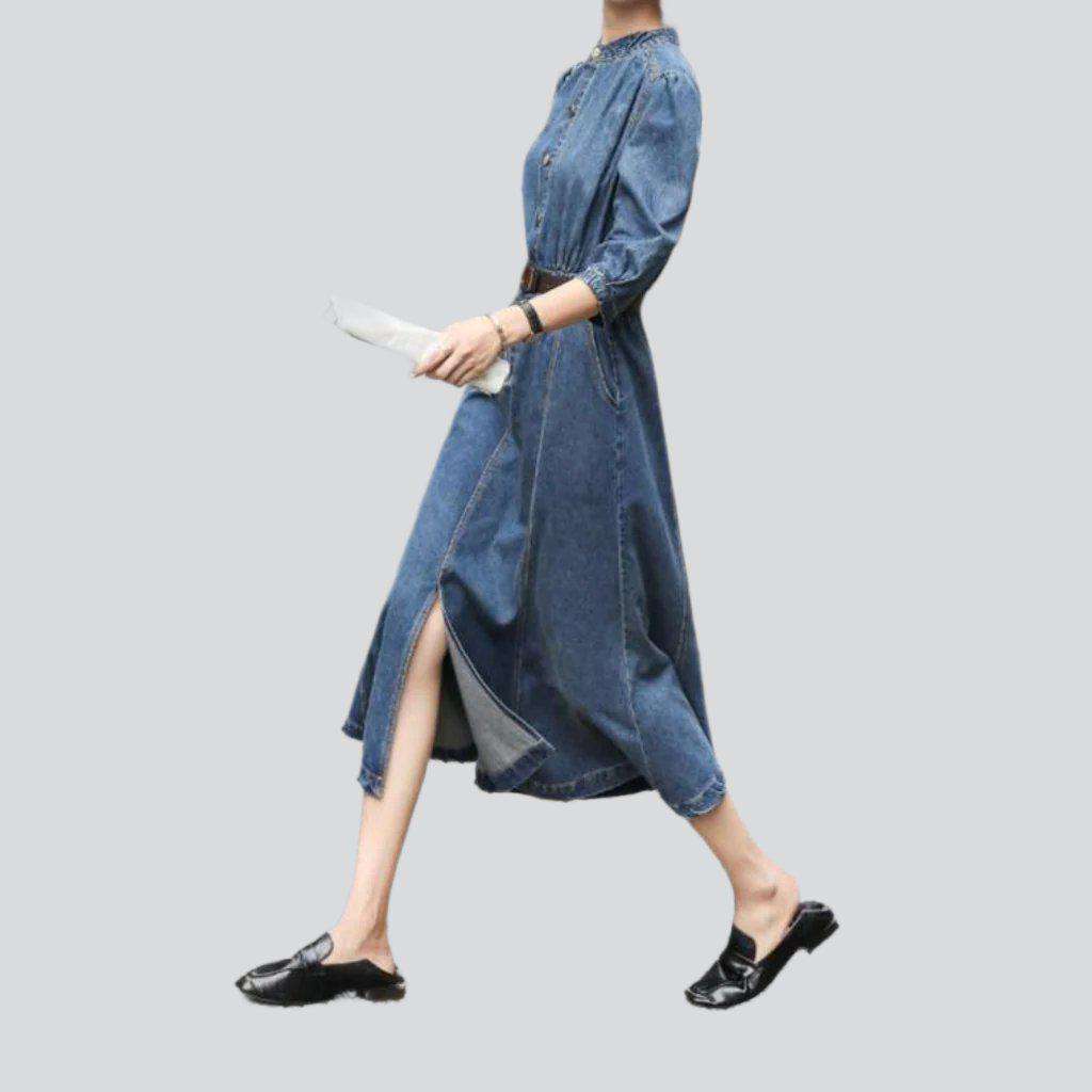 Mermaid hem women denim dress