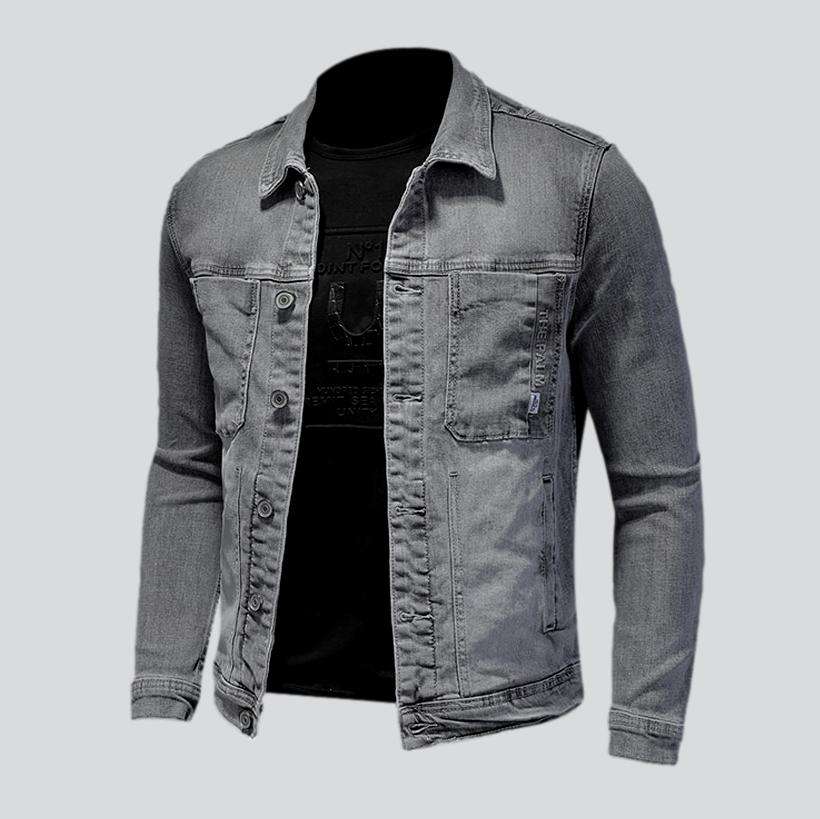 Lässige graue Herren Jeansjacke