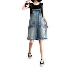 Roomy pocket vintage denim romper