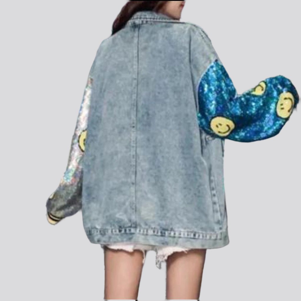 Painted denim jacket for women