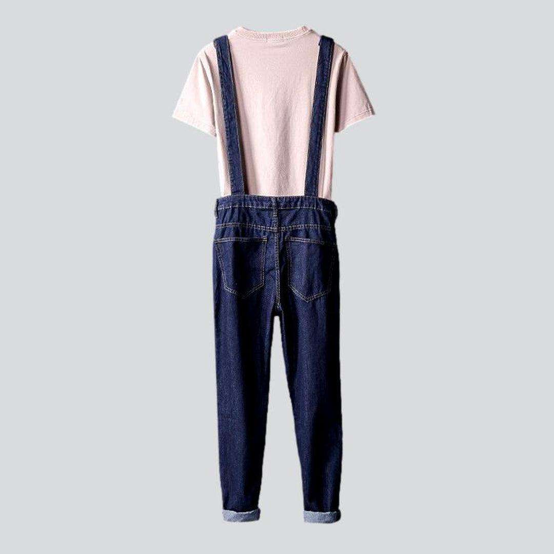 Dark wash denim jumpsuit