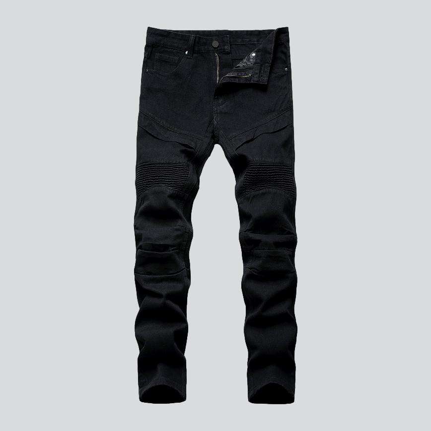 Casual men moto denim pants