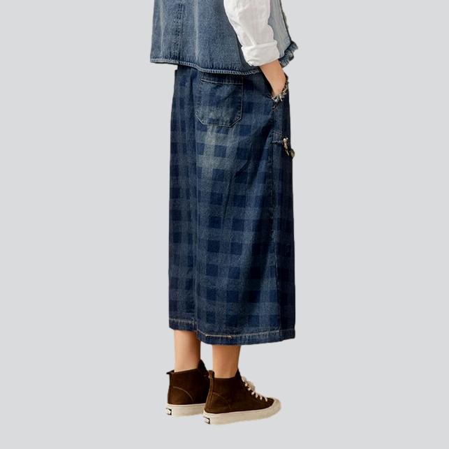 Patchwork a-line denim skirt