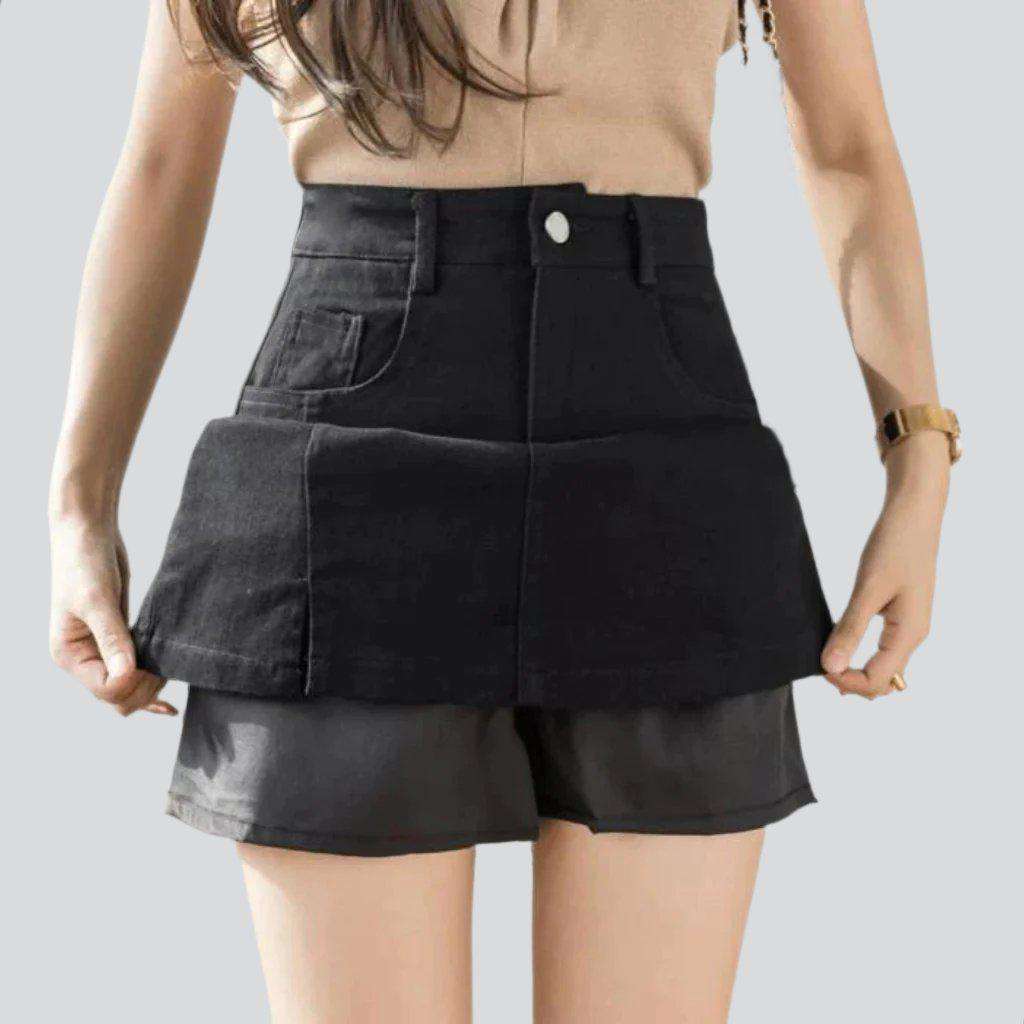 Schicker lässiger Mini-Jeans-Skort