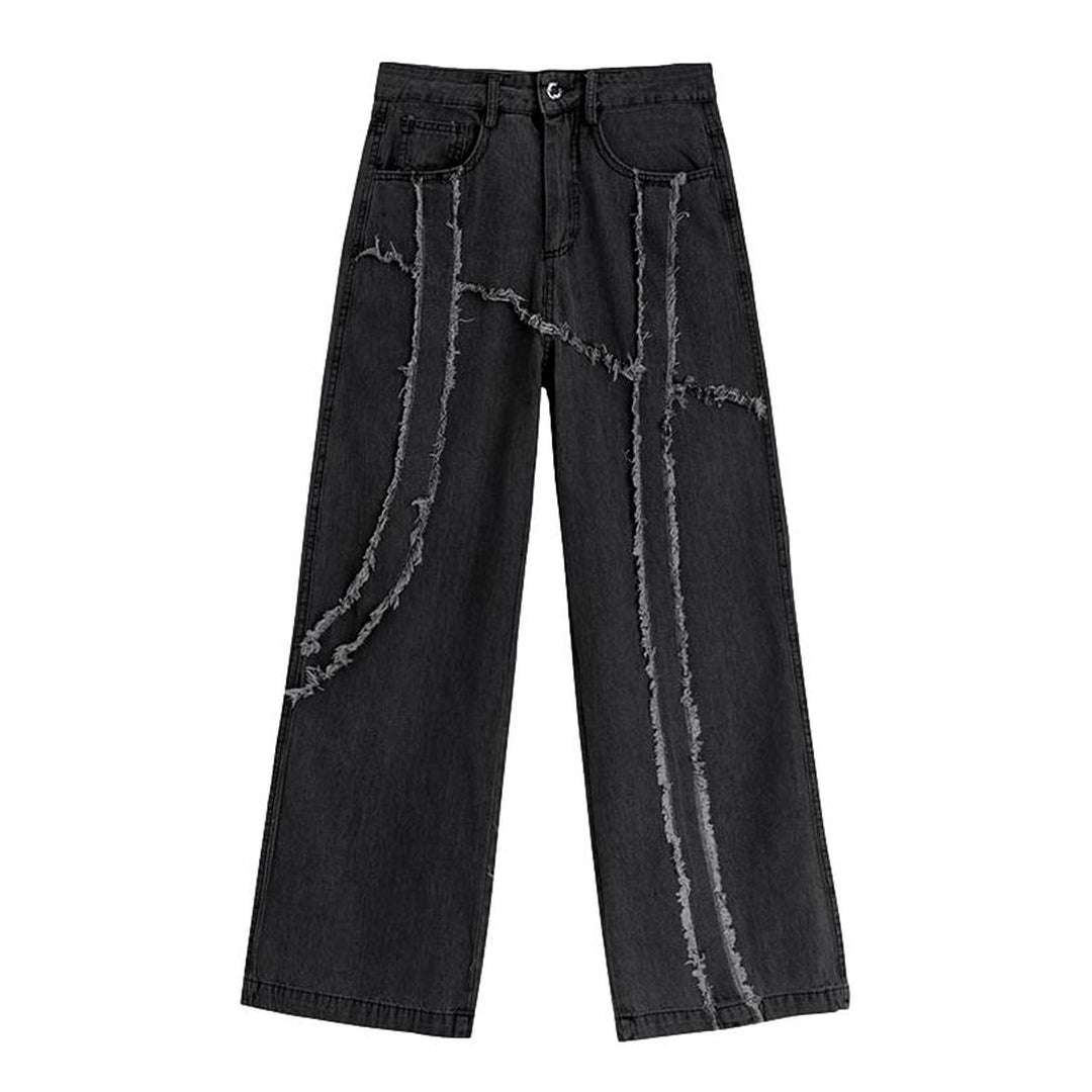 Embroidered patchwork women baggy jeans