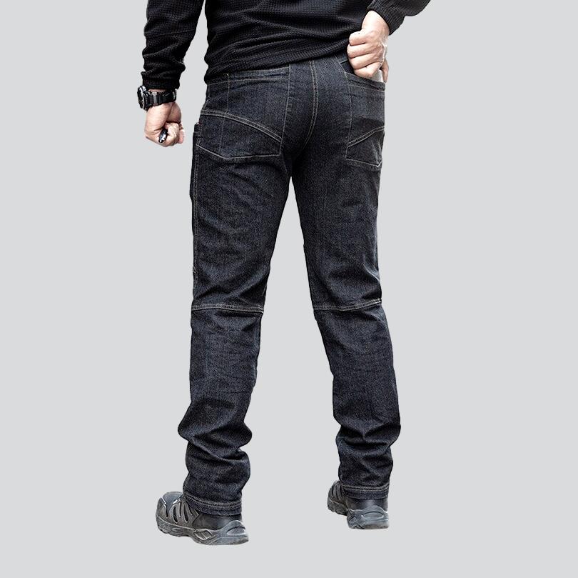 Tactical black jeans for men