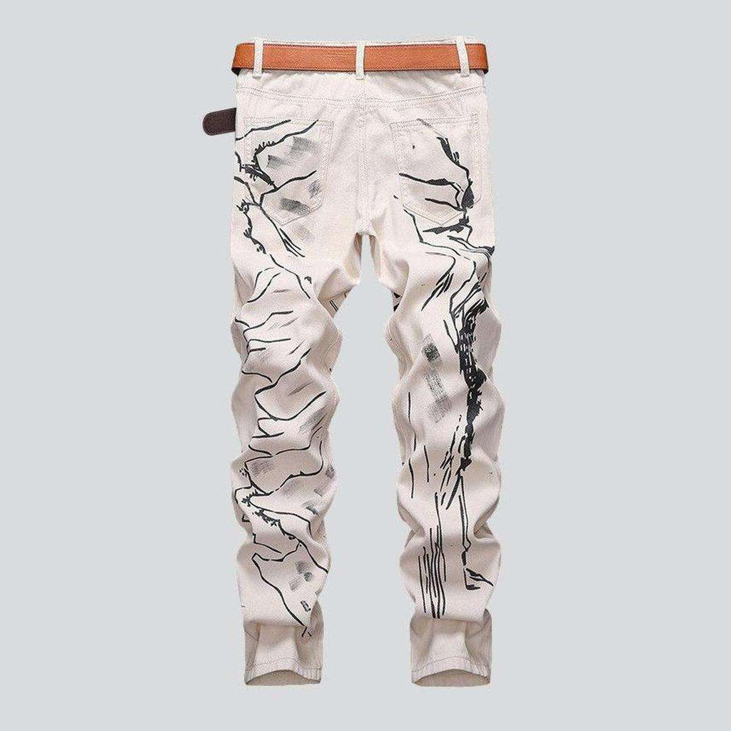 Black print sand men jeans