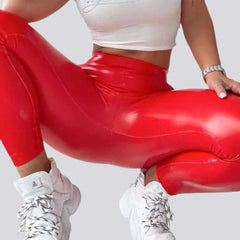 Latex wax women denim pants