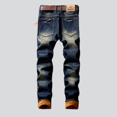 Patchwork ripped winter men jeans