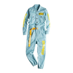 Painted color men denim overall