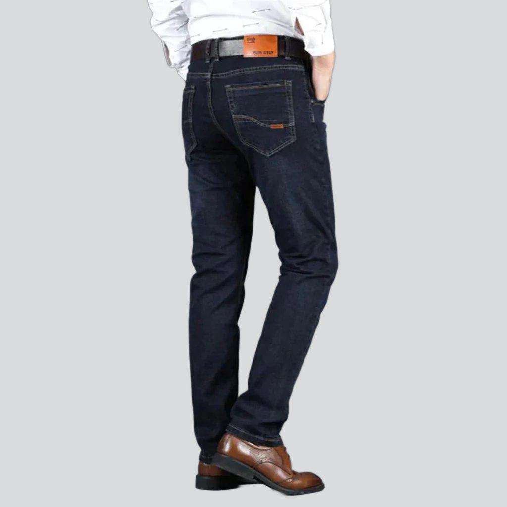 Dark slim stretchy men jeans