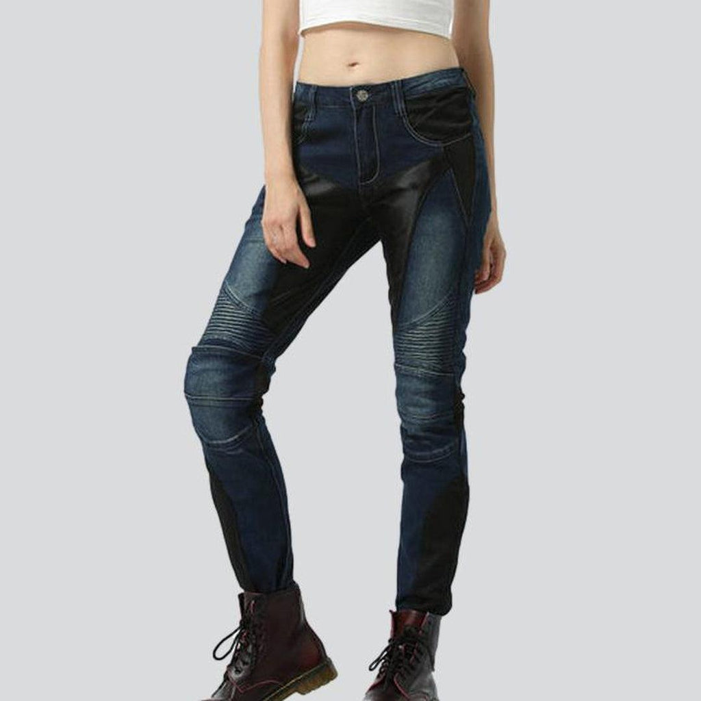 Summer breathable women biker jeans