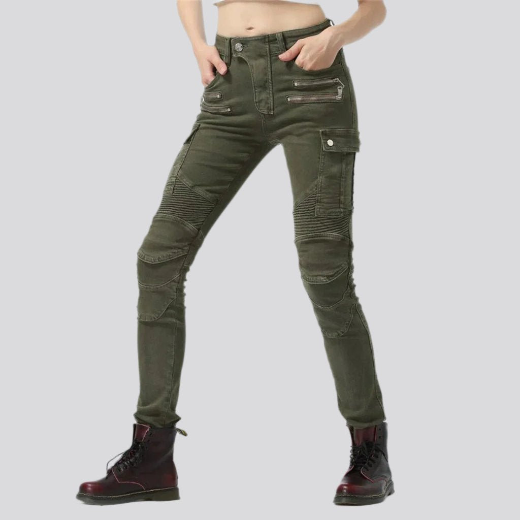 Biker protective jeans for women