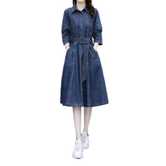 Elegant classic women jeans dress