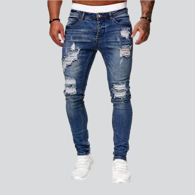 Skinny distressed jeans for men