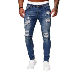 Skinny distressed jeans for men