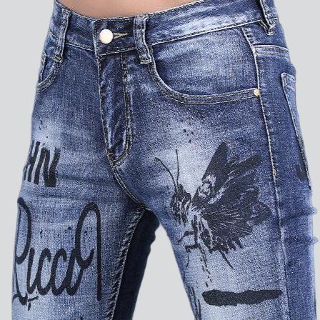 Super skinny printed men jeans