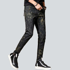 Camouflage print men denim joggers