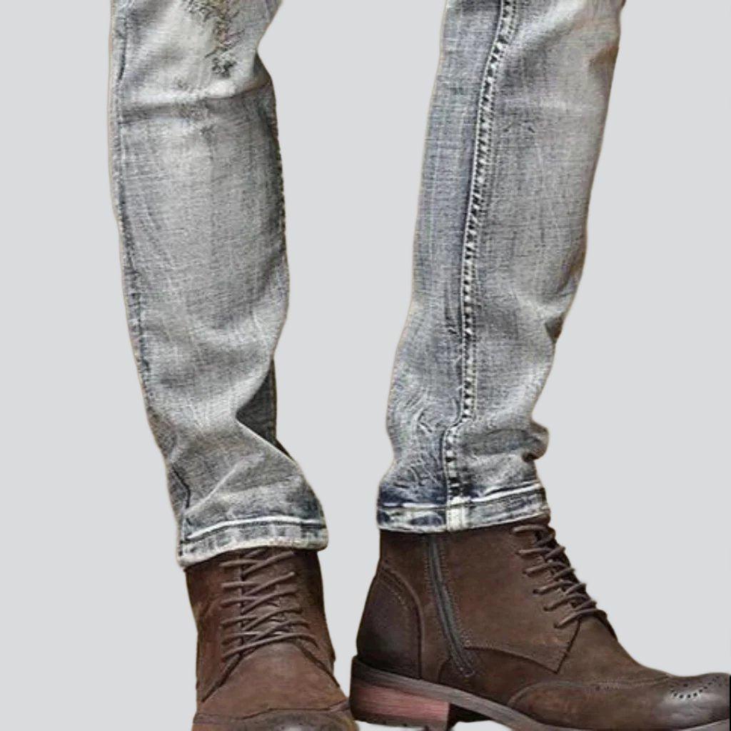 Vintage wash trendy men jeans