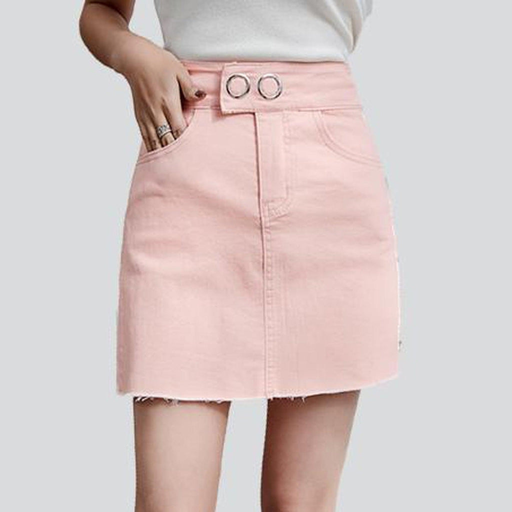 Mini denim skirt with buttons