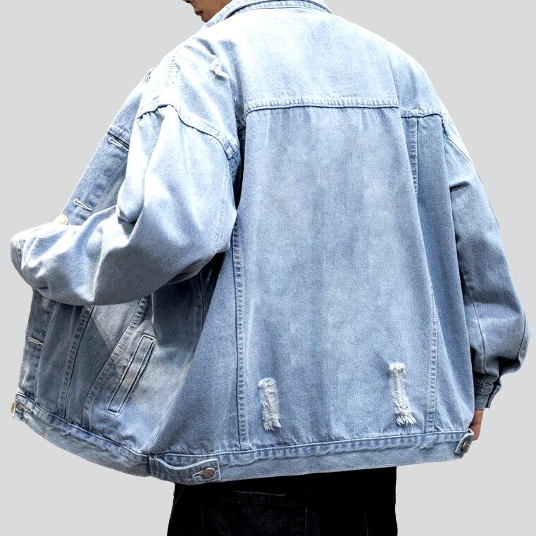 Ripped oversized men denim jacket