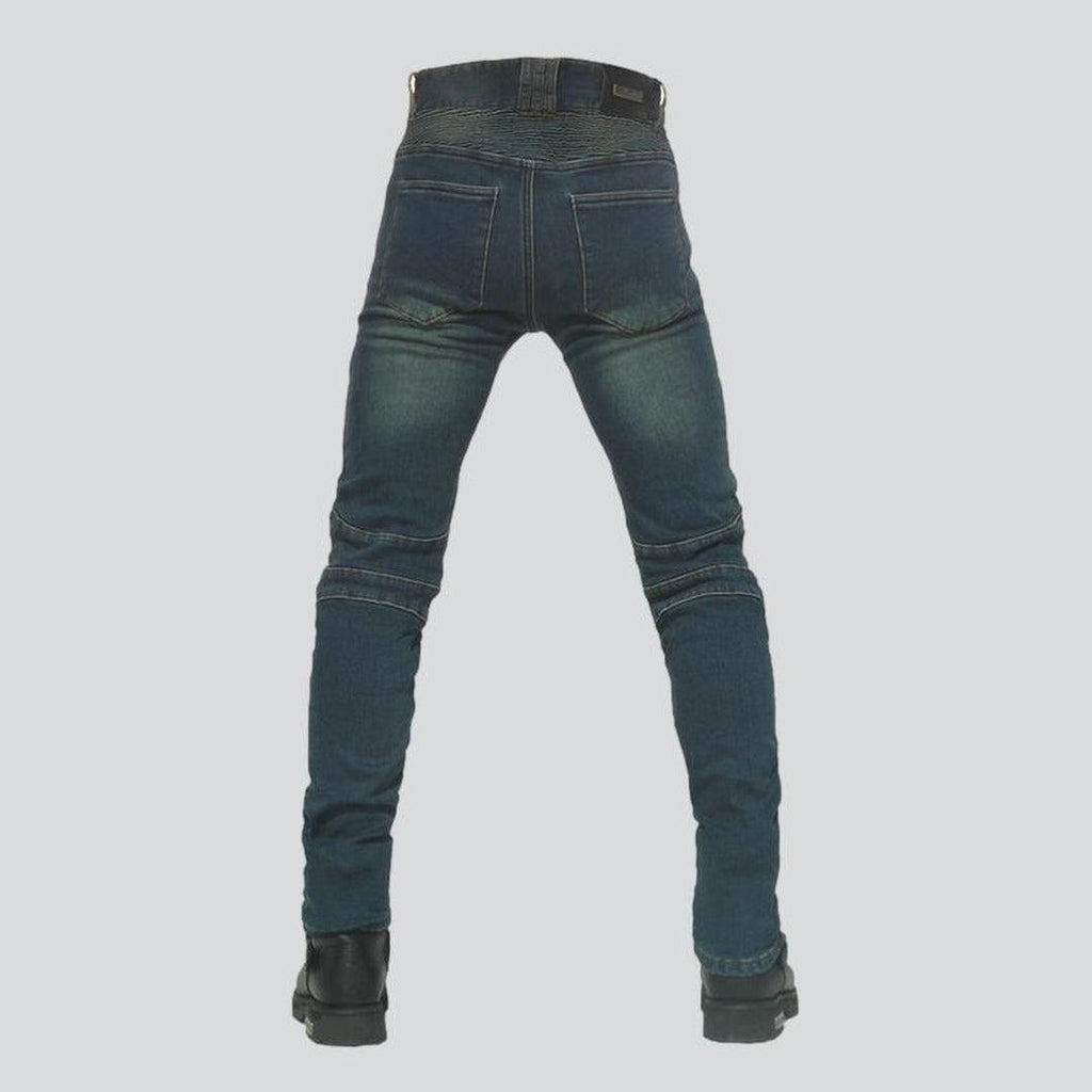 Winter men biker jeans