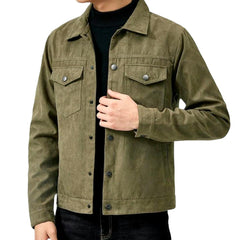 Color slim biker men jean jacket