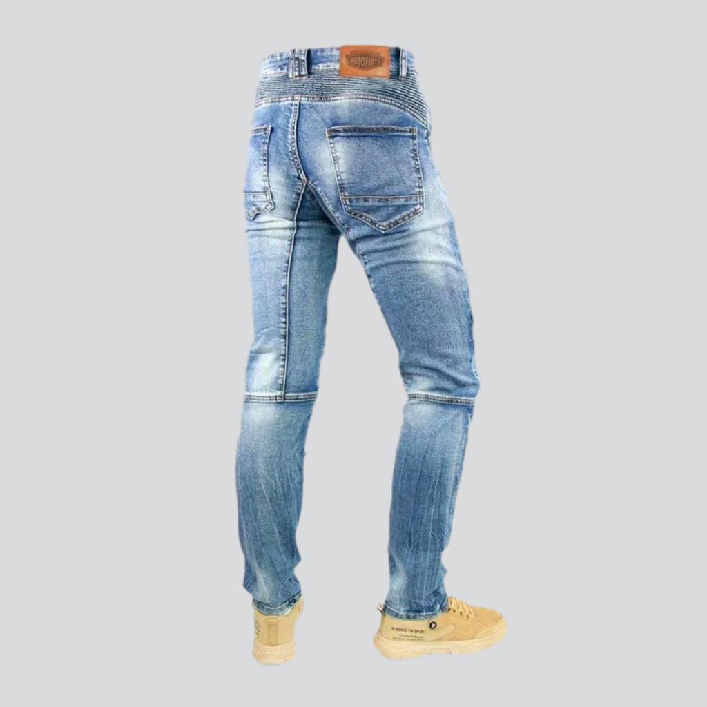 Mid-waist motorcycle jeans for men