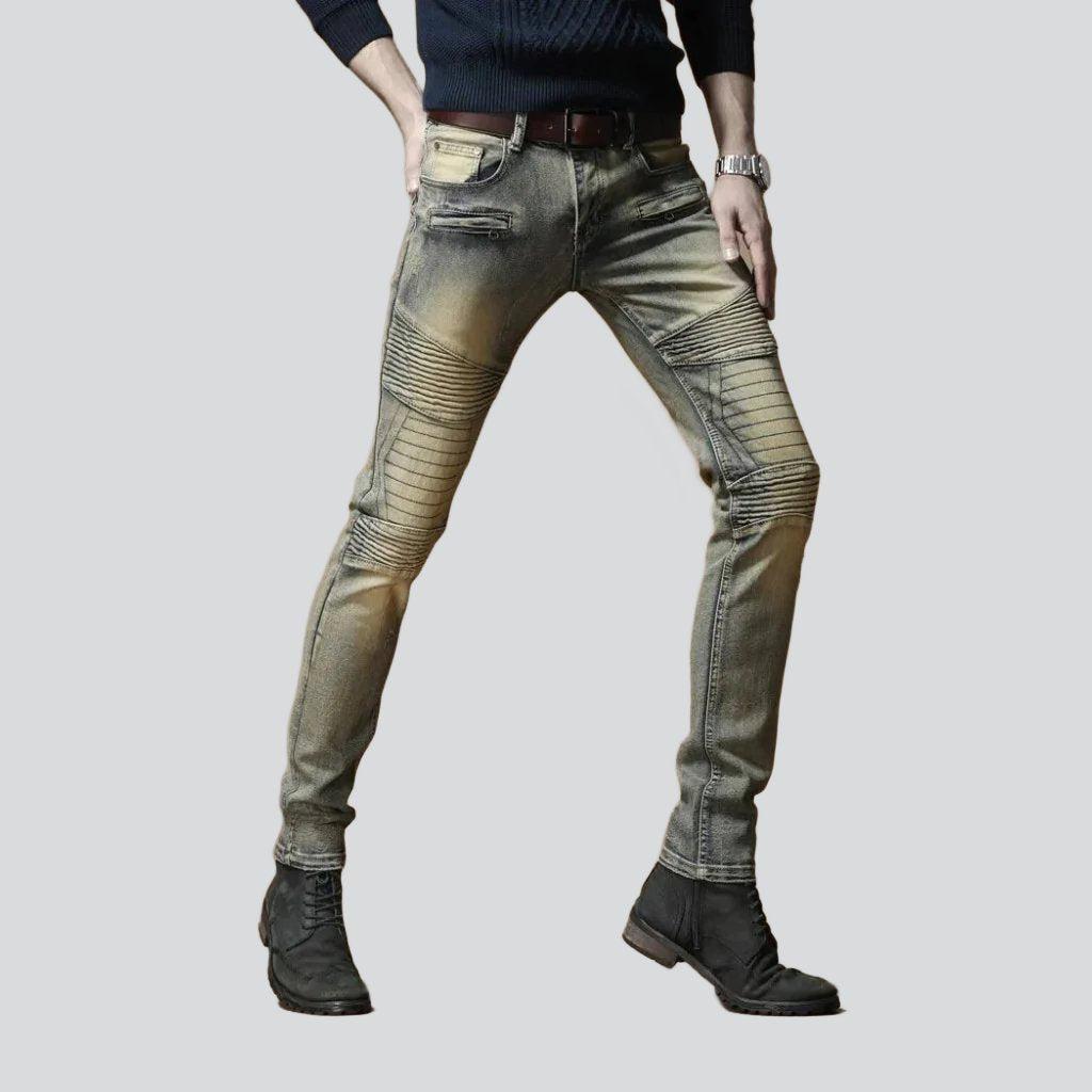 Vintage stylish men biker jeans