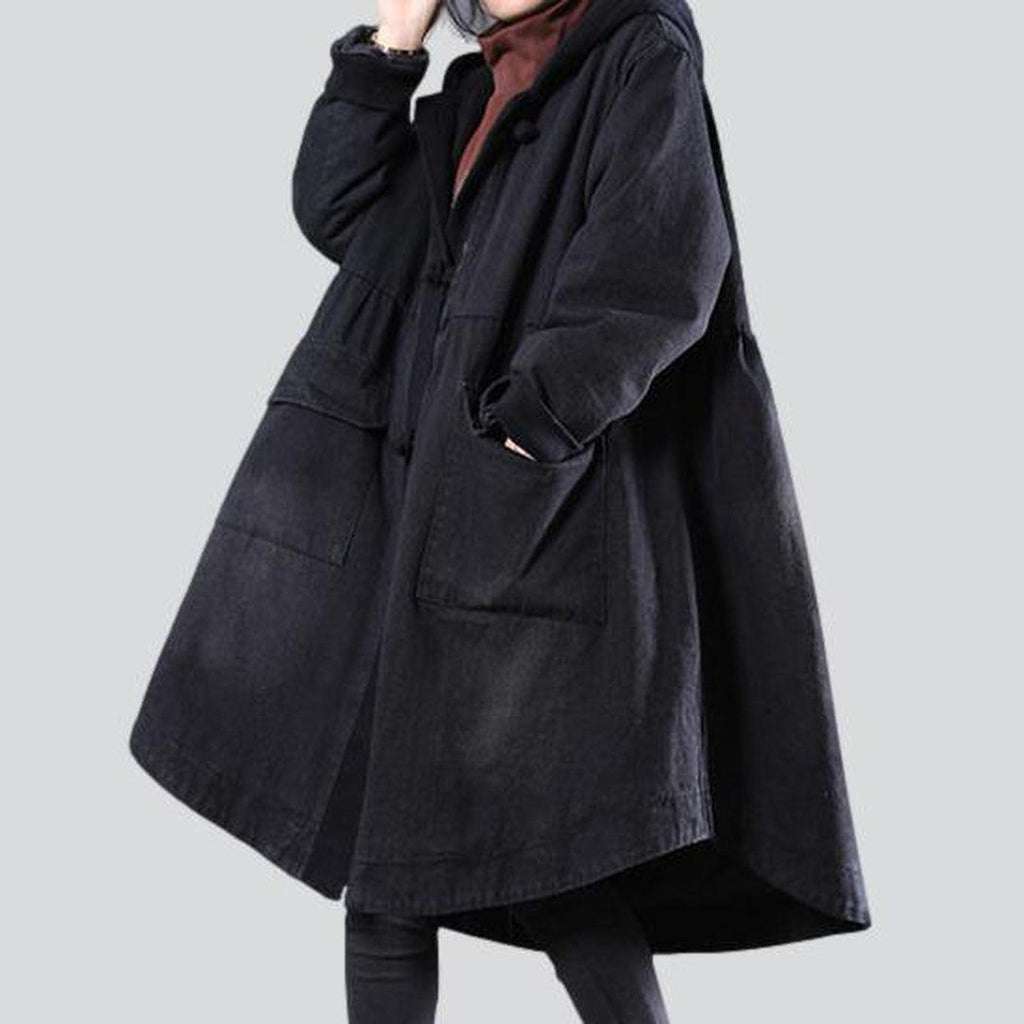 Black autumn women denim coat