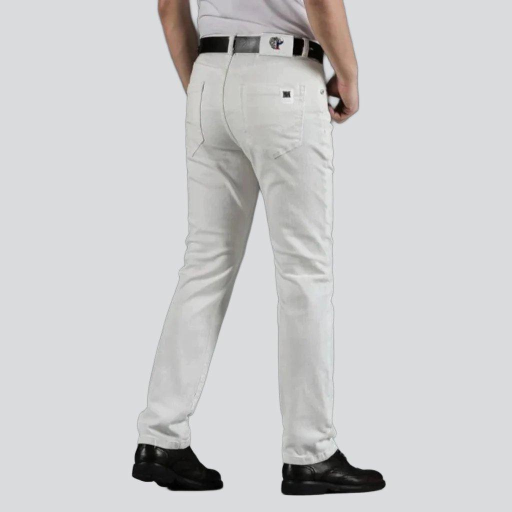 Straight white jeans for men