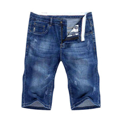 Casual slim men denim shorts