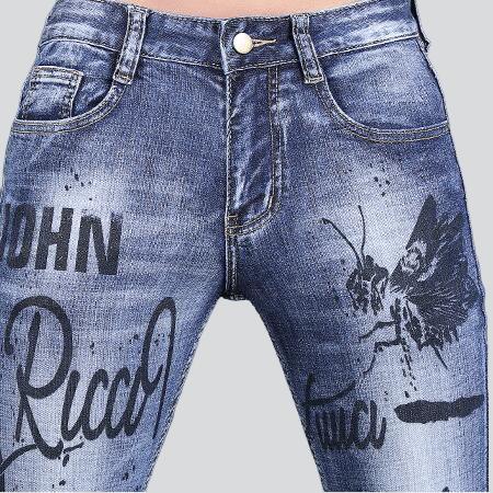 Super skinny printed men jeans