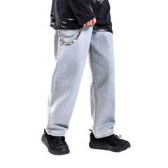 Light wash baggy denim pants