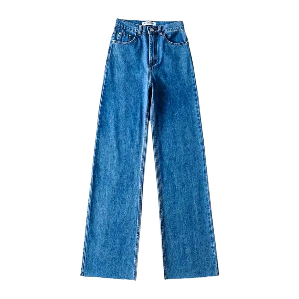 Raw-hem street jeans for women