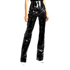 Wax straight women denim pants