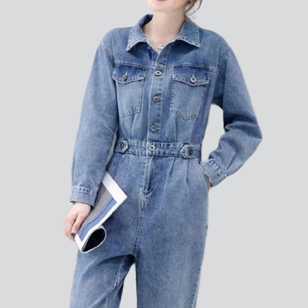 Vintage stylish women denim overall