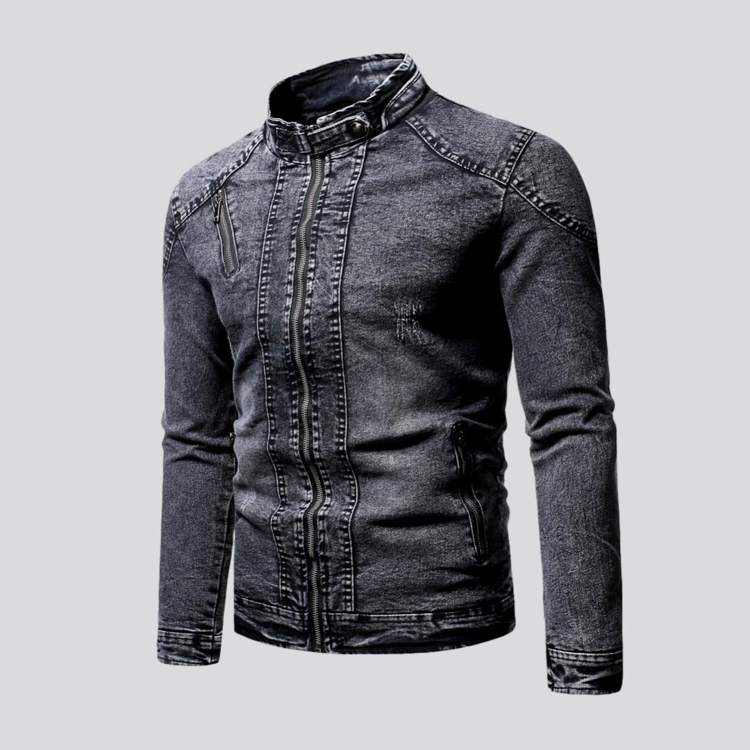 Winter Herren Moto Jeansjacke