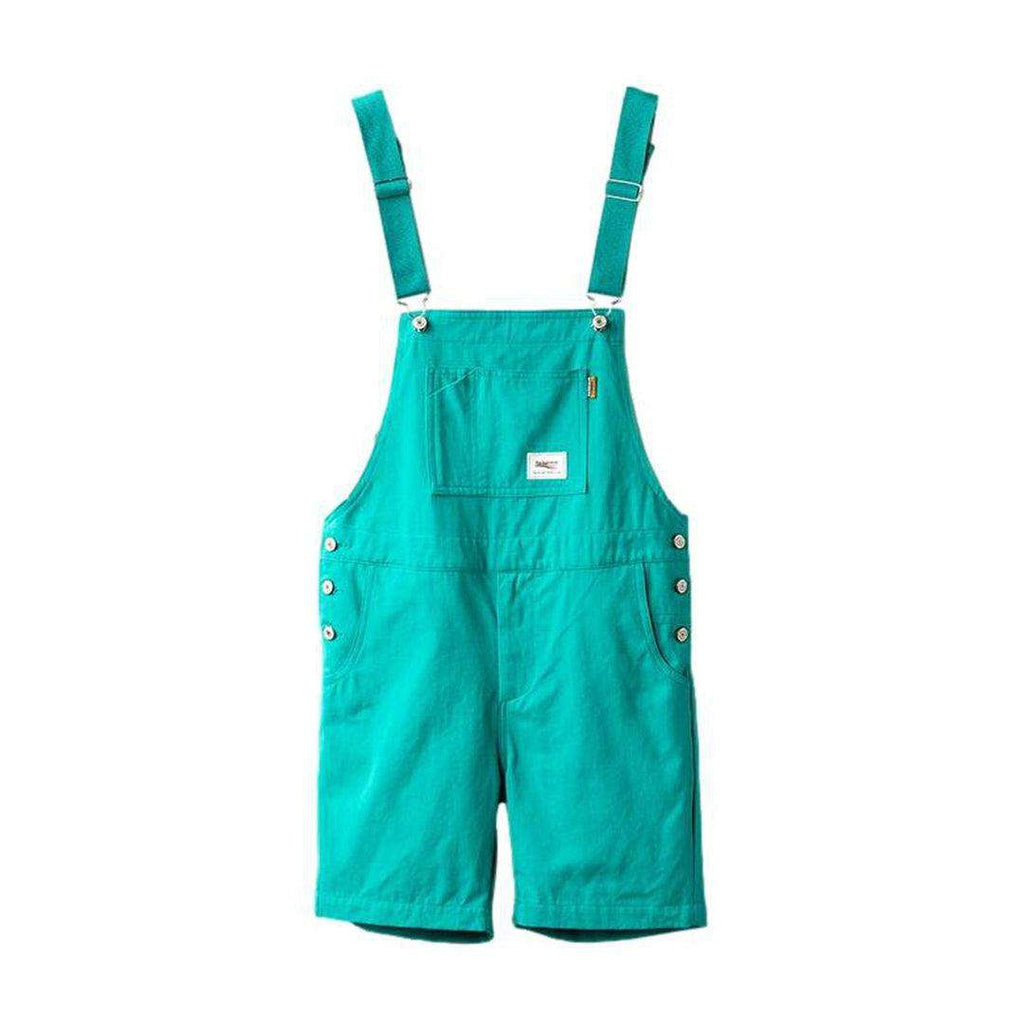 Color denim men overall shorts