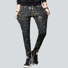 Camouflage print men denim joggers